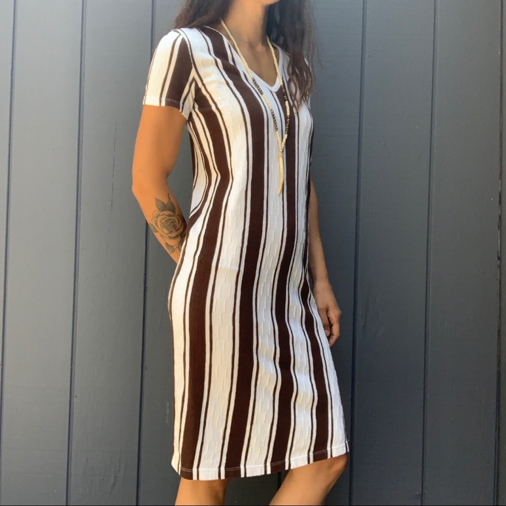 SOLD!!ZARA striped v-neck dress Sz S - Picture 2 of 5